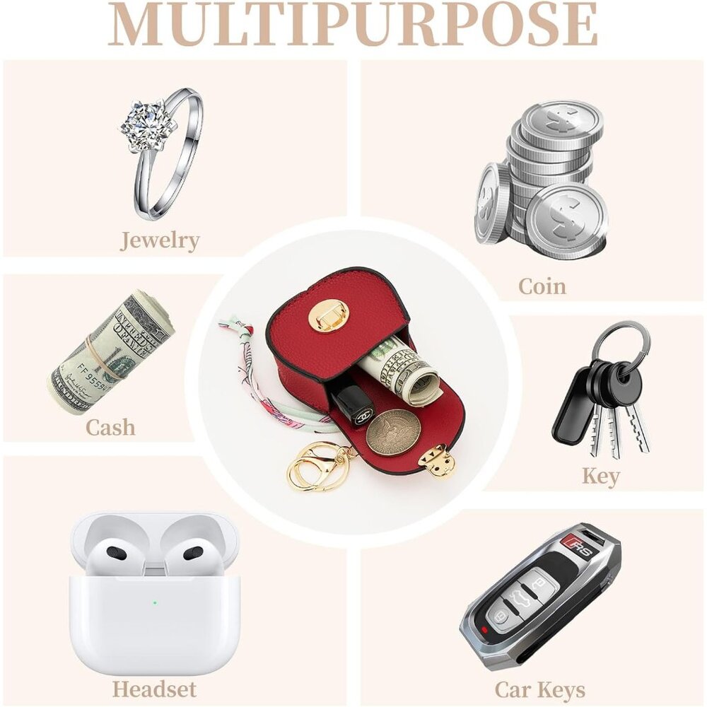 Multi-Functional Mini Backpack Keychain In Red - … - image 3